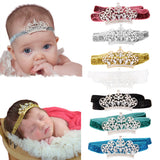 Maxbell Infant Baby Rhinestone Crown Hair Bands Photography Headband - White