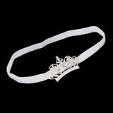 Maxbell Infant Baby Rhinestone Crown Hair Bands Photography Headband - White