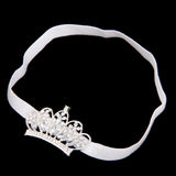 Maxbell Infant Baby Rhinestone Crown Hair Bands Photography Headband - White