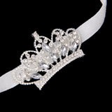 Maxbell Infant Baby Rhinestone Crown Hair Bands Photography Headband - White