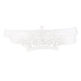 Maxbell Infant Baby Rhinestone Crown Hair Bands Photography Headband - White