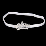 Maxbell Infant Baby Rhinestone Crown Hair Bands Photography Headband - White