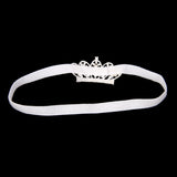 Maxbell Infant Baby Rhinestone Crown Hair Bands Photography Headband - White