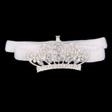 Maxbell Infant Baby Rhinestone Crown Hair Bands Photography Headband - White