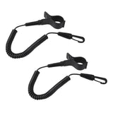 Maxbell 2 Pieces/ Set Coiled Kayak Canoe Oar Paddle Leash Safety Fishing Rod Coil Tether with Hook Clip