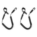 Maxbell 2 Pieces/ Set Coiled Kayak Canoe Oar Paddle Leash Safety Fishing Rod Coil Tether with Hook Clip