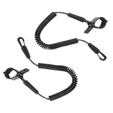 Maxbell 2 Pieces/ Set Coiled Kayak Canoe Oar Paddle Leash Safety Fishing Rod Coil Tether with Hook Clip