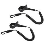 Maxbell 2 Pieces/ Set Coiled Kayak Canoe Oar Paddle Leash Safety Fishing Rod Coil Tether with Hook Clip