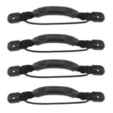 Maxbell 4 Pieces/ Set Replacement Side Mount Black Kayak Canoe Boat Carry Handle with Elastic Cord Accessories 10.8 x 1 inch