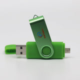 Maxbell Swivel 64GB USB Flash Drive Memory Stick Storage Thumb U Disk for Smartphone PC Green