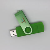 Maxbell Swivel 64GB USB Flash Drive Memory Stick Storage Thumb U Disk for Smartphone PC Green