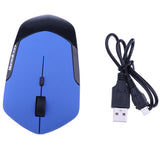 Maxbell Adjustable 1600DPI Optical Wireless Gaming Mouse Ergonomic Mice for Laptop Plug and Play Blue