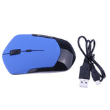 Maxbell Adjustable 1600DPI Optical Wireless Gaming Mouse Ergonomic Mice for Laptop Plug and Play Blue