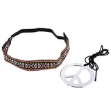 Maxbell Unisex Women Men Peace Signs Necklace Headband Set Jewelry Accessories