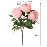 Maxbell Silk Simulation Peony Bouquet Flower Plant Home Office Garden Table Wedding Party Decor DIY 40cm Pink