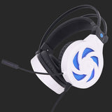 Maxbell White LED Light with Mic Wired Headphones Adjustable Stereo PC Gaming Headset