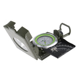 Maxbell Multi-function Zinc Alloy Marching Army Sighting Compass with Inclinometer for Camping Hiking - Army Green