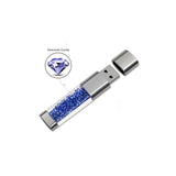 Maxbell Crystal Jewelry USB 2.0 Flash Pen Drive Memory Stick Storage U Disk for Girls Blue 16GB