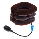 Maxbell Air Inflatable Pillow Brace Cervical Neck Traction Support Pain Relief - Brown