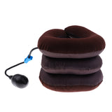 Maxbell Air Inflatable Pillow Brace Cervical Neck Traction Support Pain Relief - Brown