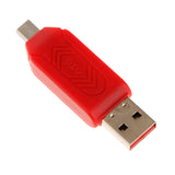 Maxbell USB2.0 + Micro USB OTG Adapter TF Memory Card Reader for PC Smartphone Red