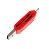 Maxbell USB2.0 + Micro USB OTG Adapter TF Memory Card Reader for PC Smartphone Red