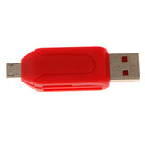 Maxbell USB2.0 + Micro USB OTG Adapter TF Memory Card Reader for PC Smartphone Red