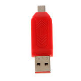 Maxbell USB2.0 + Micro USB OTG Adapter TF Memory Card Reader for PC Smartphone Red