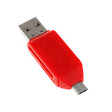Maxbell USB2.0 + Micro USB OTG Adapter TF Memory Card Reader for PC Smartphone Red