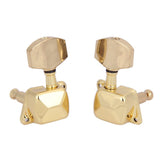 Maxbell 6 Pieces 3R 3L Gold Semi-closed String Tuning Pegs Locked Tuners Machine Heads for Acoustic Guitar Parts