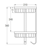 Maxbell 2 Tiers Corner Shelf Storage Shower Bath Bathroom Caddy Organiser with Hook