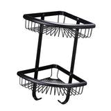 Maxbell 2 Tiers Corner Shelf Storage Shower Bath Bathroom Caddy Organiser with Hook