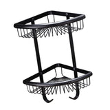 Maxbell 2 Tiers Corner Shelf Storage Shower Bath Bathroom Caddy Organiser with Hook