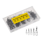 Maxbell 95Pcs/Box Rolling Swivels with Snaps Hooks Lures Connector Fishing Swivels