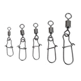 Maxbell 95Pcs/Box Rolling Swivels with Snaps Hooks Lures Connector Fishing Swivels