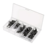 Maxbell 95Pcs/Box Rolling Swivels with Snaps Hooks Lures Connector Fishing Swivels