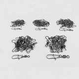 Maxbell 210Pcs/Box Fishing Swivels with Snaps Rolling Swivel Connector Hooked Snaps