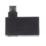 Maxbell 90 degree Left Angle Micro USB 2.0 OTG Host Adapter w/ USB Power for Android Smartphone