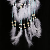 Maxbell Creative Handmade Feather Beads Charm Dream Catcher Home Wall Window Car Hanging Decor Light Blue