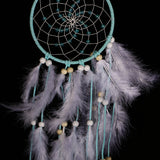 Maxbell Creative Handmade Feather Beads Charm Dream Catcher Home Wall Window Car Hanging Decor Light Blue