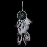 Maxbell Creative Handmade Feather Beads Charm Dream Catcher Home Wall Window Car Hanging Decor Light Blue