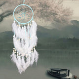 Maxbell Creative Handmade Feather Beads Charm Dream Catcher Home Wall Window Car Hanging Decor Light Blue