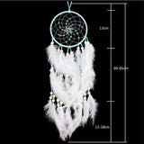 Maxbell Creative Handmade Feather Beads Charm Dream Catcher Home Wall Window Car Hanging Decor Light Blue