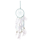 Maxbell Creative Handmade Feather Beads Charm Dream Catcher Home Wall Window Car Hanging Decor Light Blue