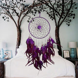 Maxbell Purple Rose Net Dreamcatcher Home Decor Hanging Christmas Ornament Kid Gift