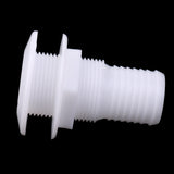 Maxbell White Plastic Broad Flange Thru-Hull Bilge Pump and Aerator Fitting for 1 1/2" Hose - Marine/Boat/Yacht