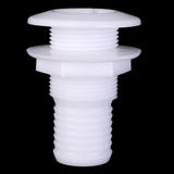 Maxbell White Plastic Broad Flange Thru-Hull Bilge Pump and Aerator Fitting for 1 1/2" Hose - Marine/Boat/Yacht