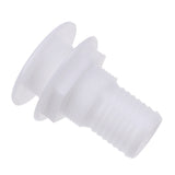 Maxbell White Plastic Broad Flange Thru-Hull Bilge Pump and Aerator Fitting for 1 1/2" Hose - Marine/Boat/Yacht