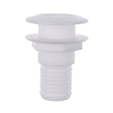 Maxbell White Plastic Broad Flange Thru-Hull Bilge Pump and Aerator Fitting for 1 1/2" Hose - Marine/Boat/Yacht