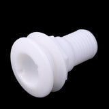 Maxbell White Plastic Broad Flange Thru-Hull Bilge Pump and Aerator Fitting for 1 1/2" Hose - Marine/Boat/Yacht